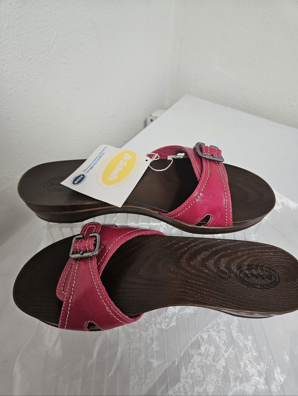 Dr. Scholl's Pink Buckle Slide Sandals